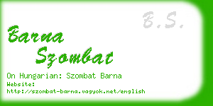 barna szombat business card